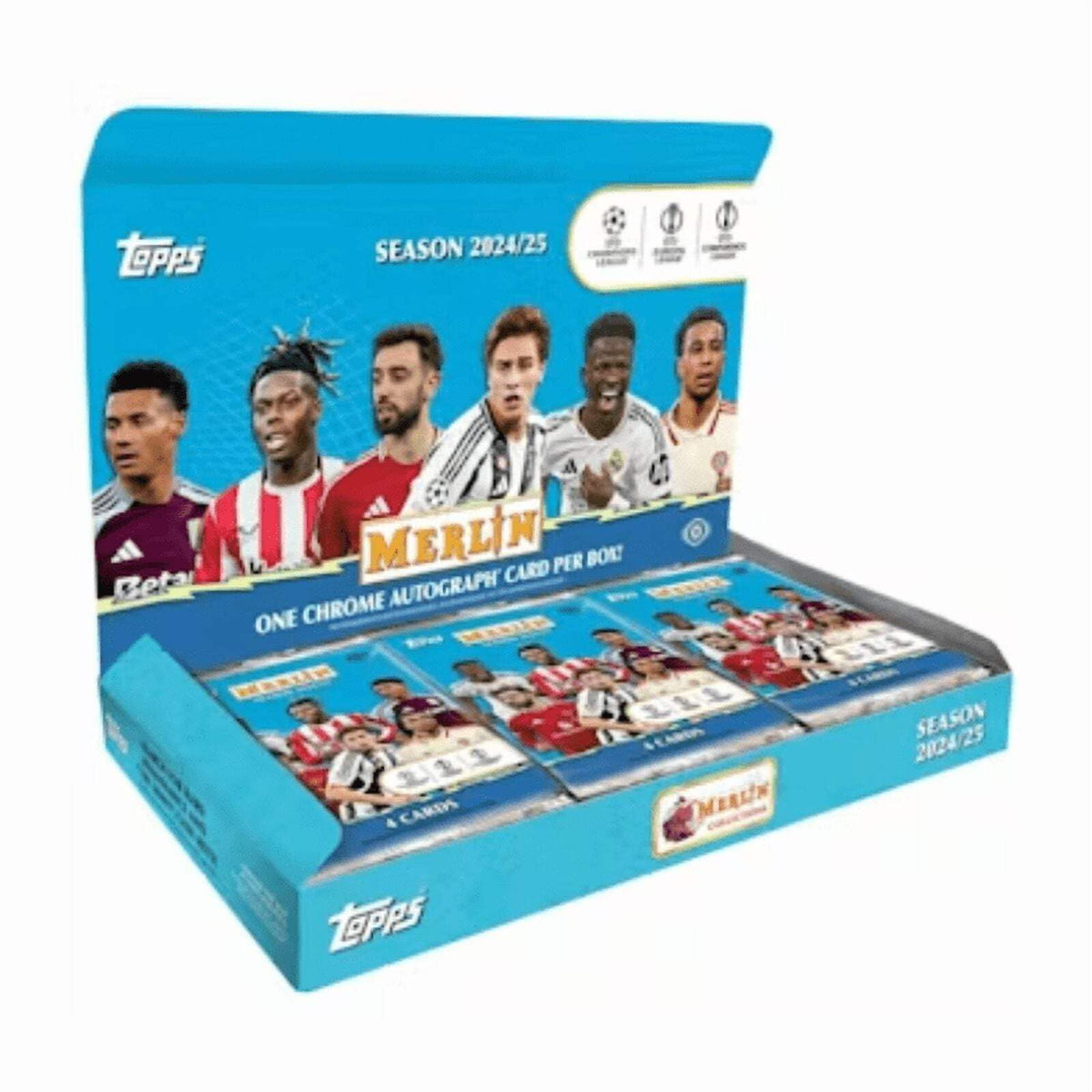 2024-25 Topps Chrome Merlin UEFA Club Competitions Soccer Hobby Box