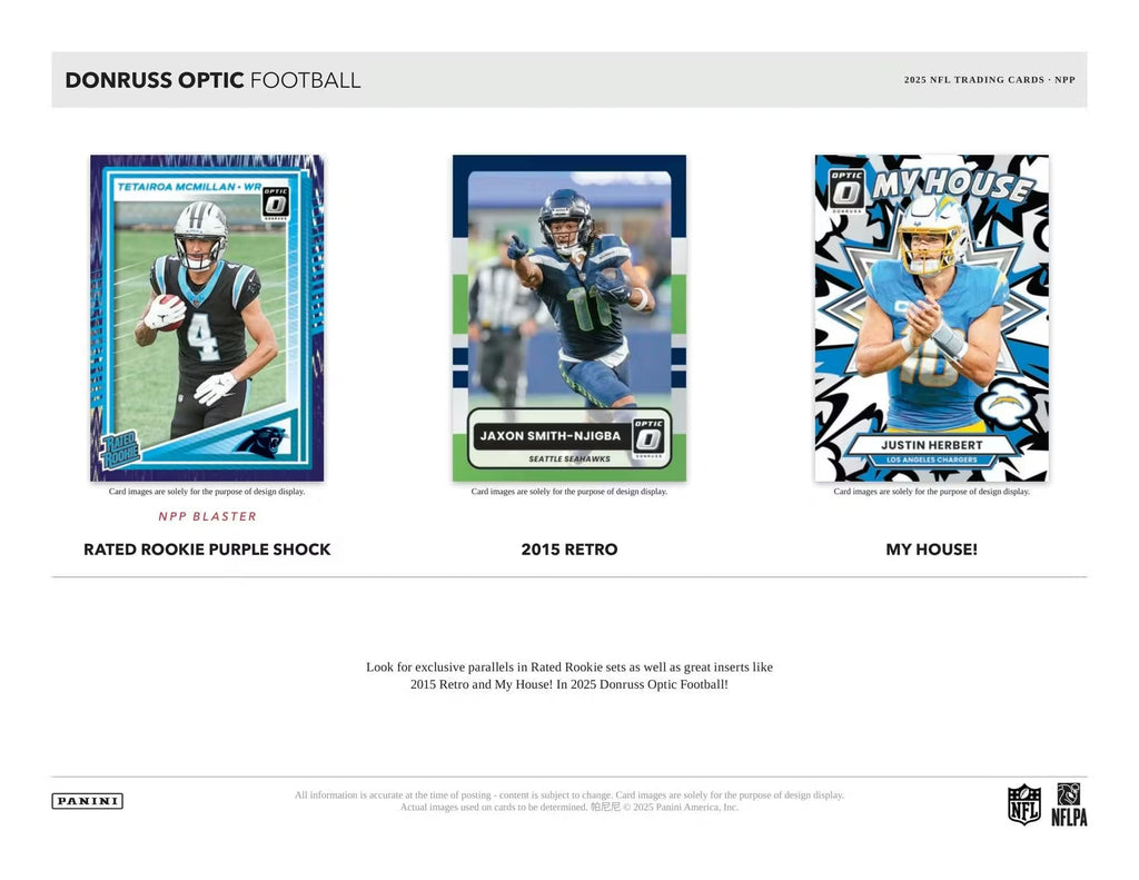 2025 Panini Donruss Optic Football Mega Trading Card Box (1 Autograph or Memorabilia Card Per Box)