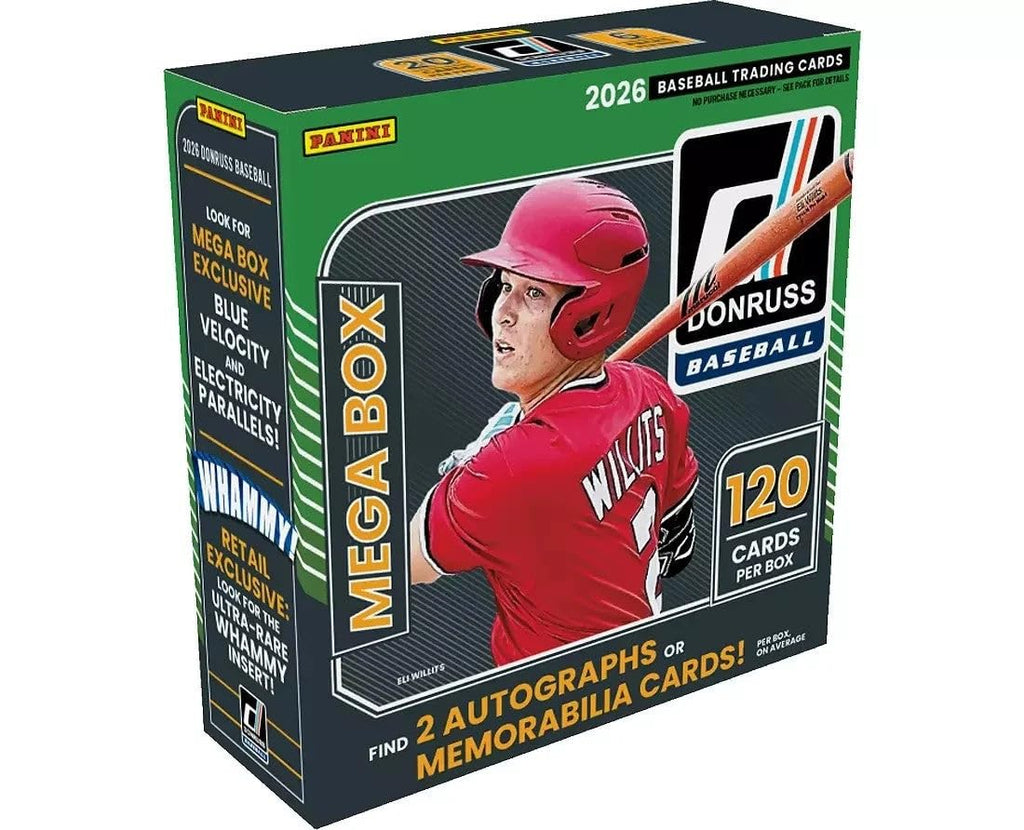 2026 Panini Donruss Baseball Retail Mega Box | Factory Sealed MLB Trading Cards | Exclusive Mega Box Parallels | Rated Prospects, Optic Cards, Inserts & Rare Chase Cards