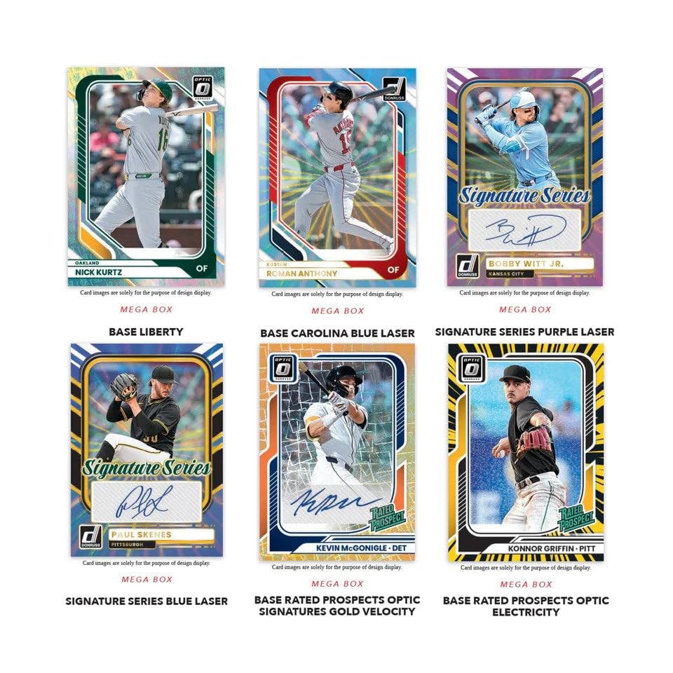 2026 Panini Donruss Baseball Retail Mega Box | Factory Sealed MLB Trading Cards | Exclusive Mega Box Parallels | Rated Prospects, Optic Cards, Inserts & Rare Chase Cards