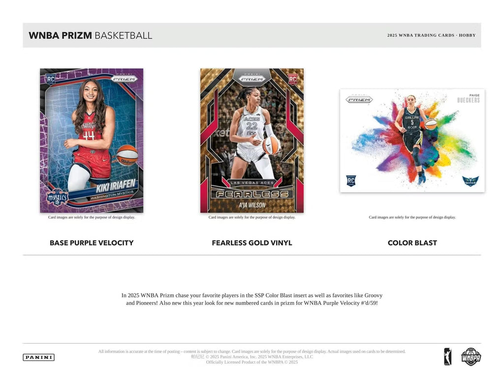 2025 Panini Prizm WNBA Basketball Hobby Trading Card Box (2 Autograph Cards Per Hobby Box)