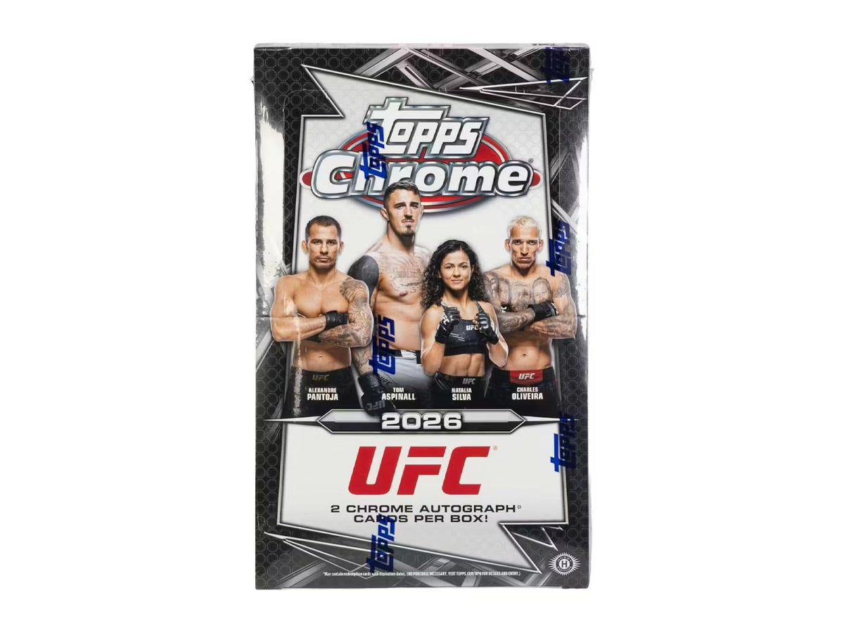 2026 Topps Chrome UFC Hobby Trading Card Box (2 Autographs Per Trading Card Box)