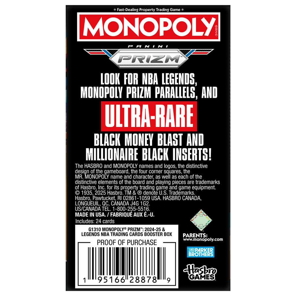 Monopoly Prizm 2024-25 NBA Panini Trading Cards - Sealed Blaster Booster Box