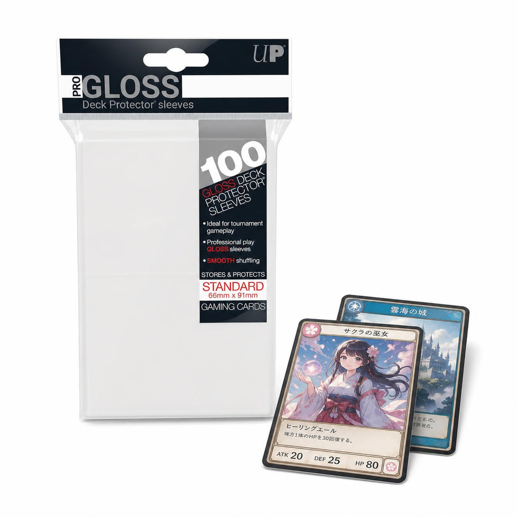 Ultra Pro Gloss Standard Deck Protector Sleeves – Clear, 100 Pack