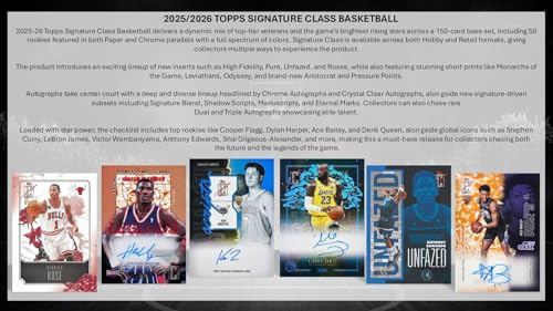 Topps 2025-26 Signature Class Basketball Hobby Box, Sealed, 8 Packs, 2 Autographs