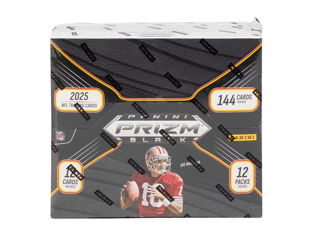 2025 Panini Prizm Black Football Hobby Trading Card Box (3 Autographs Per Box)