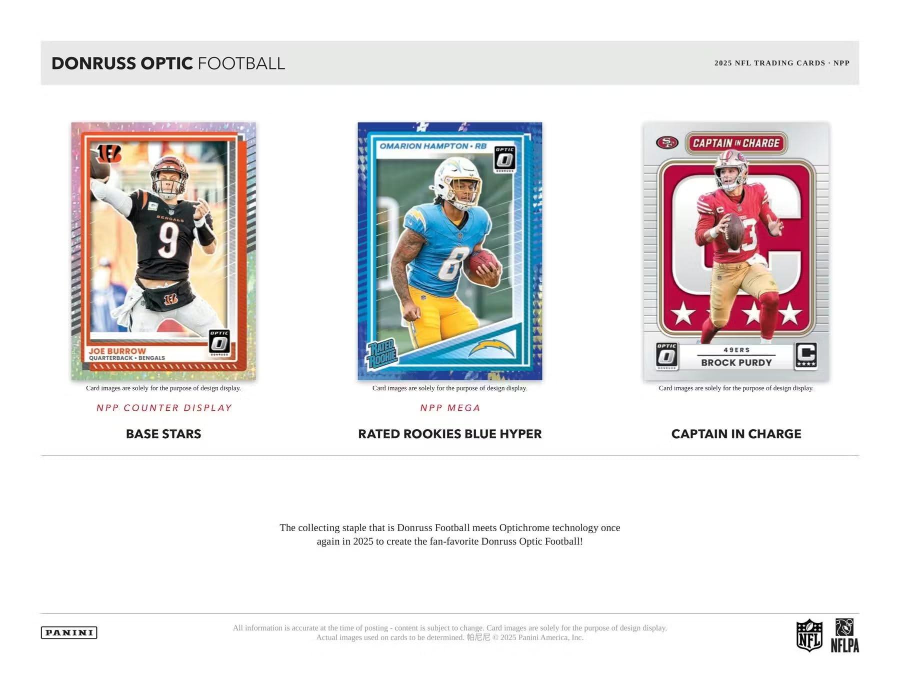 2025 Panini Donruss Optic Football Mega Trading Card Box (1 Autograph or Memorabilia Card Per Box)
