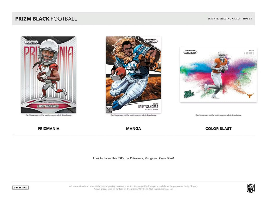 2025 Panini Prizm Black Football Hobby Trading Card Box (3 Autographs Per Box)