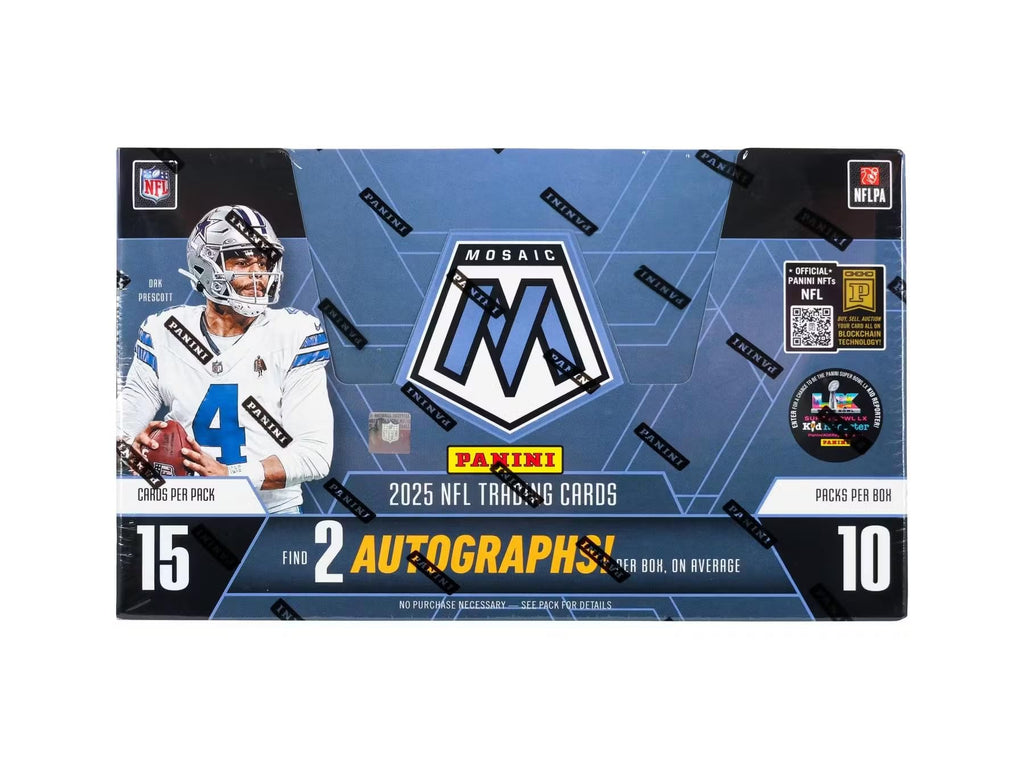 2025 Panini Mosaic Football Hobby Trading Card Box (2 Autographs Per Box)