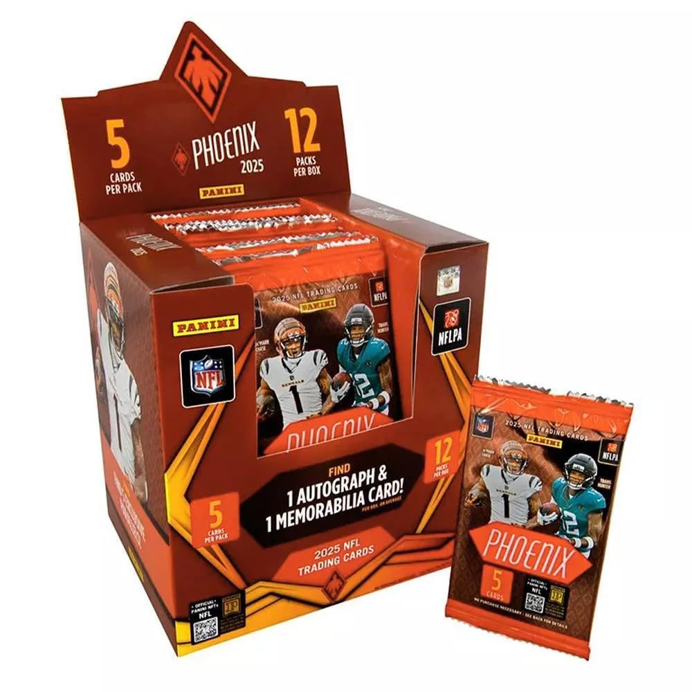 Panini 2025 Phoenix Football Hobby Trading Card Box (2 Autographs Per Box Including 1 Rookie Patch Autograph)