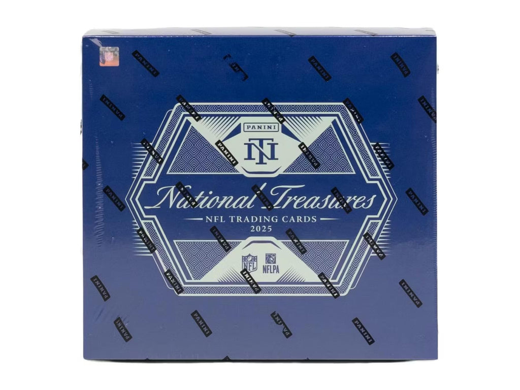 2025 Panini National Treasures Football Hobby Trading Card Box (8 Autographs or Memorabilia Cards Per Box)