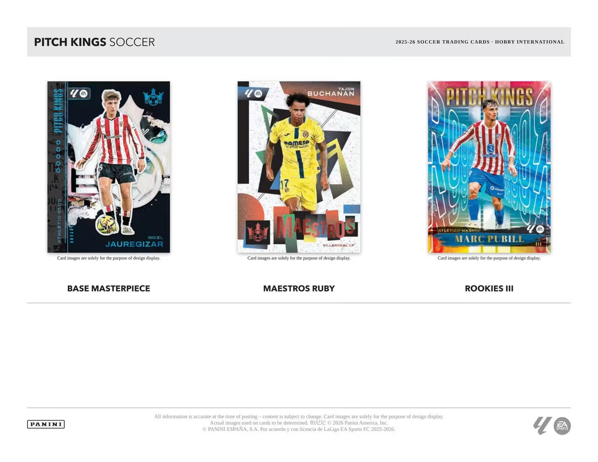 2025/26 Panini Pitch Kings Soccer Hobby International Trading Card Box (1 Autograph Per Box)