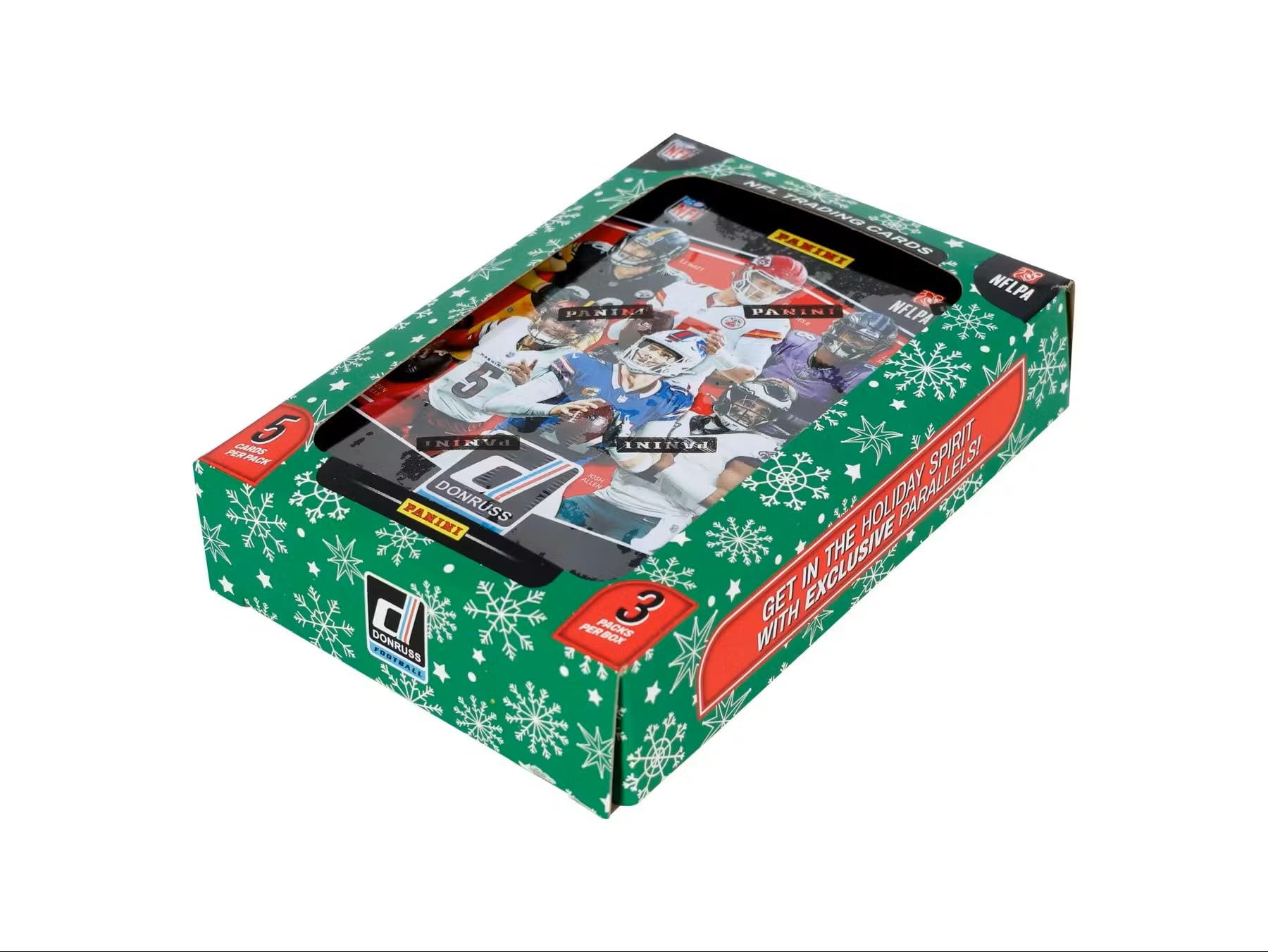 Panini 2025 Donruss Football Winter Holiday Tin - 3 Exclusive Press Proof Purple Cards Per Tin