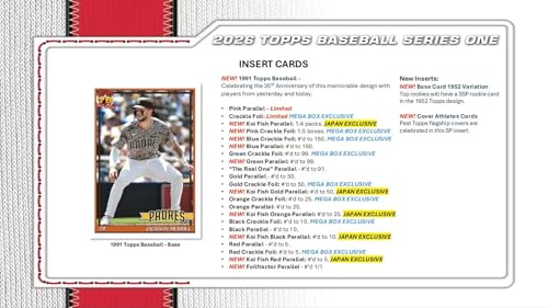 2026 Topps Baseball Series 1 Blaster Box of Packs with Possible Retail Exclusive Holo Foil Parallels and Blaster Exclusive Spring Training Variation Cards