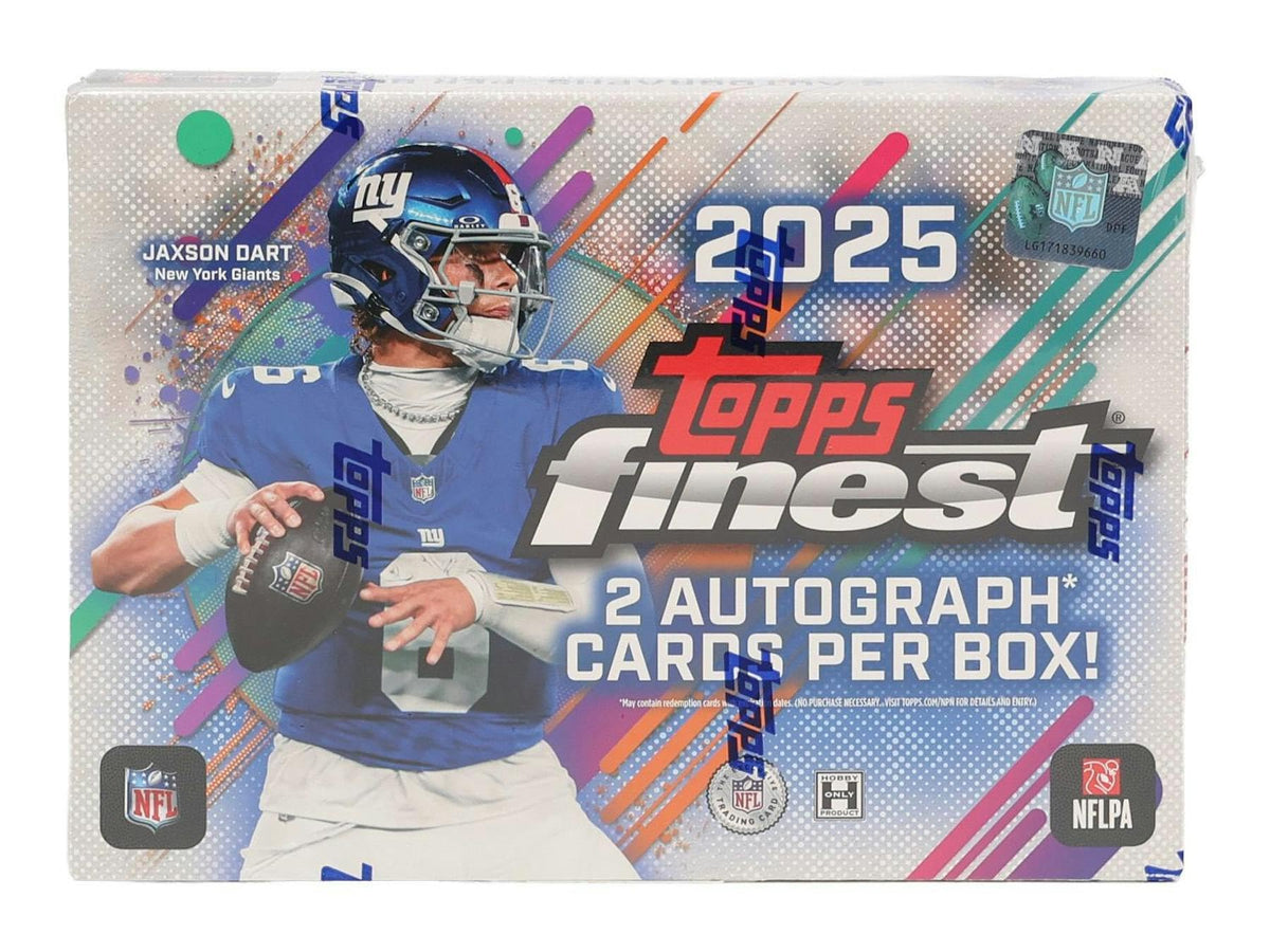 2025 Topps Finest Football Hobby Box - 6 Packs, 2 Autographs